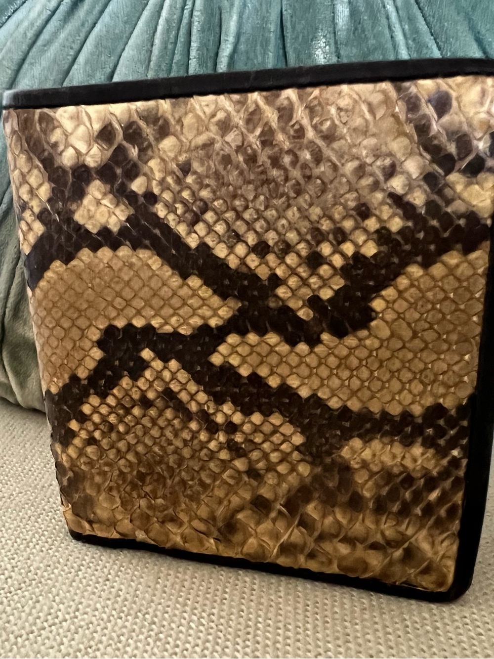 Vintage authentic real python skin wallet